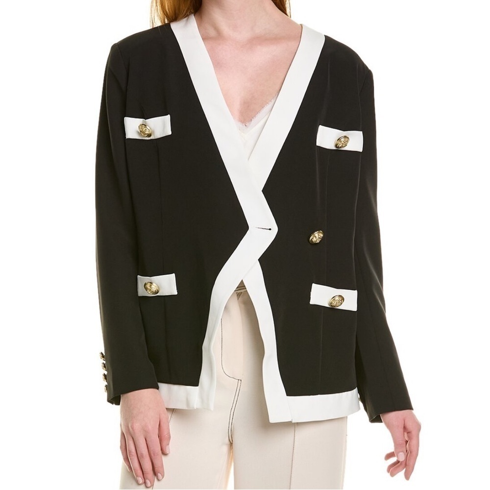 Alexia Admor- NWT “Emele” Black and White Oversized Contrast Trim Blazer